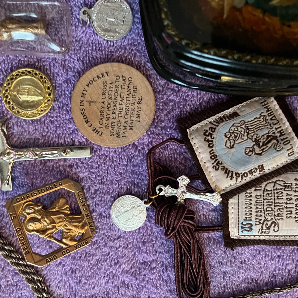 Lot of Christian Coins, Rosaries, Items. Many very unique and interesting.